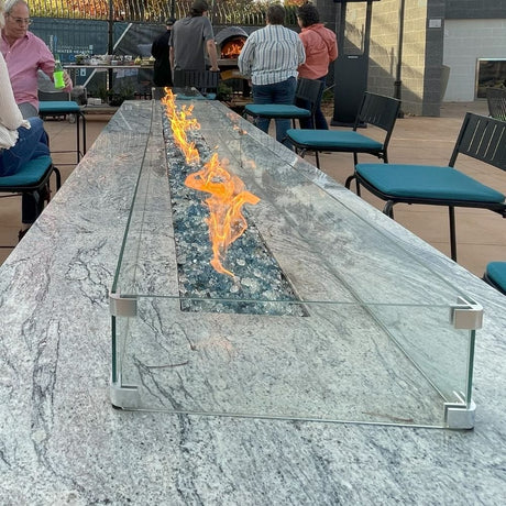 wind guard installed on hpc fire pit