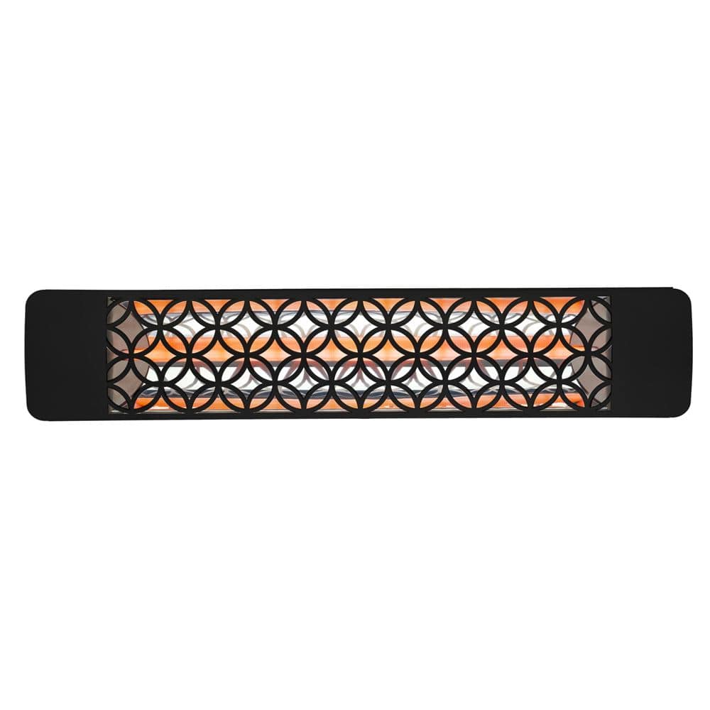 Eurofase 1500w black infrared electric heater with clover decor plate