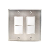Eurofase Wall Plate Dual Duplex Switch in Stainless Steel