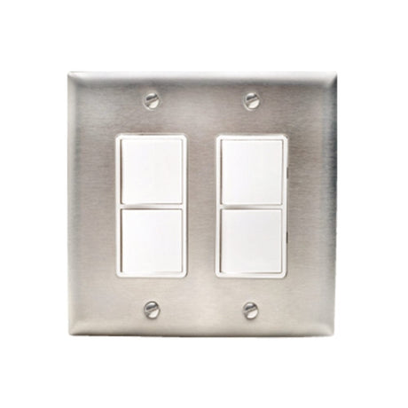 Eurofase Wall Plate Dual Duplex Switch in Stainless Steel