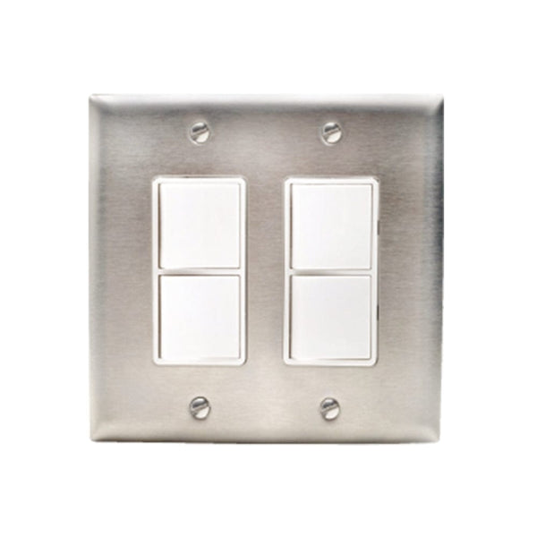 Eurofase Wall Plate Dual Duplex Switch in Stainless Steel