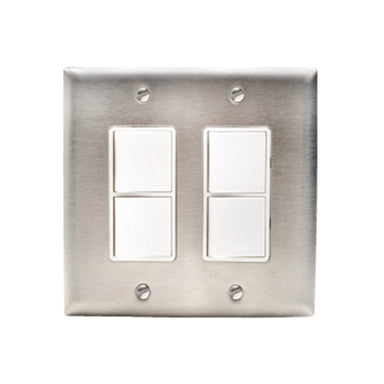 Eurofase Wall Plate Dual Duplex Switch in Stainless Steel