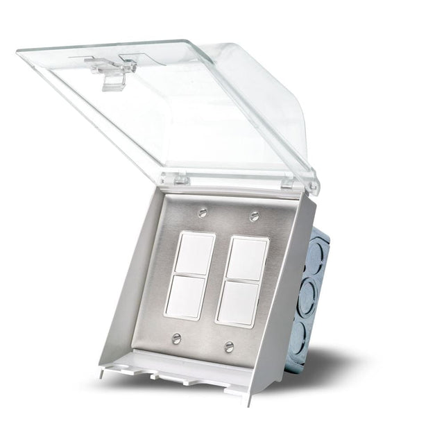 Eurofase Weatherproof Recessed Dual Switch in Stainless Steel