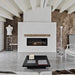 Lexington Hearth Hayloft Beam Pale Honey Faux Wood Mantel in a contemporary space
