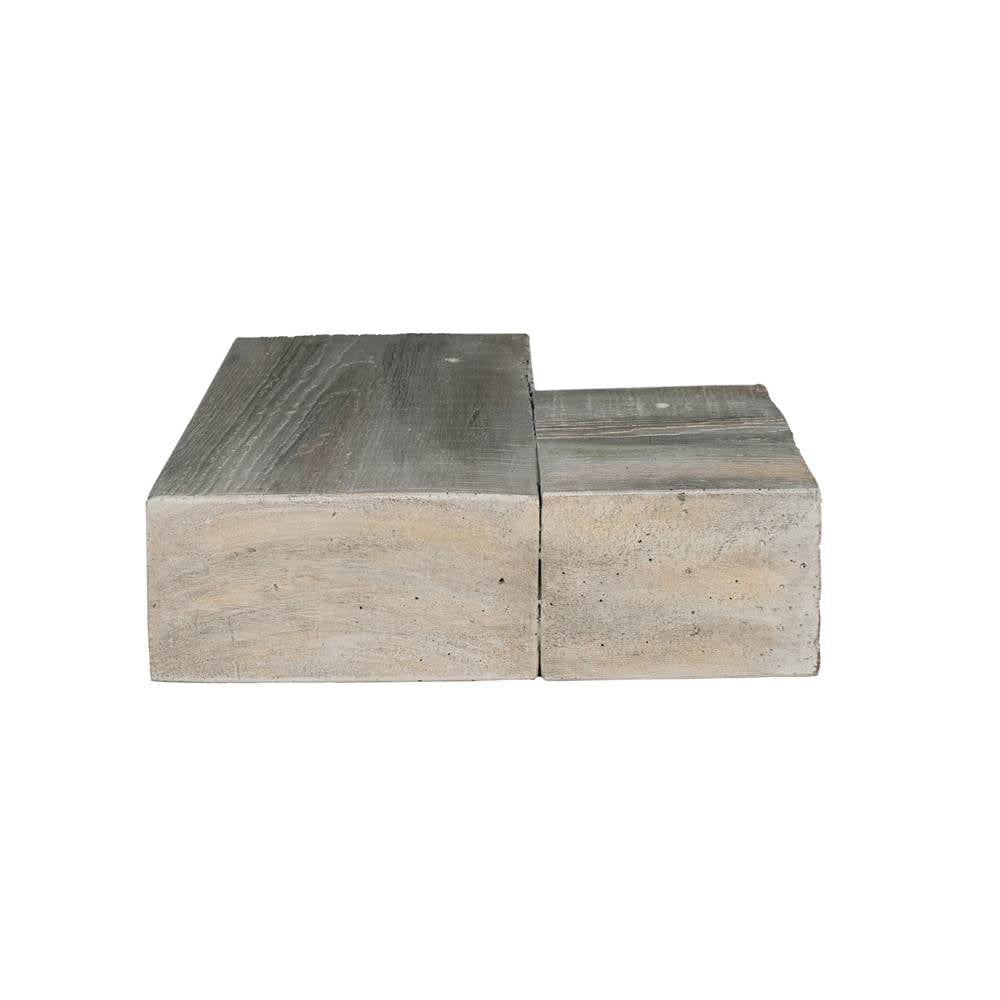 Lexington Hearth Flat Sawn Beam Mantel Corner - Weathered Gray