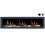 Litedeer Homes Latitude II Flush Mounted Smart Electric Fireplace with 3-Inch Trim 