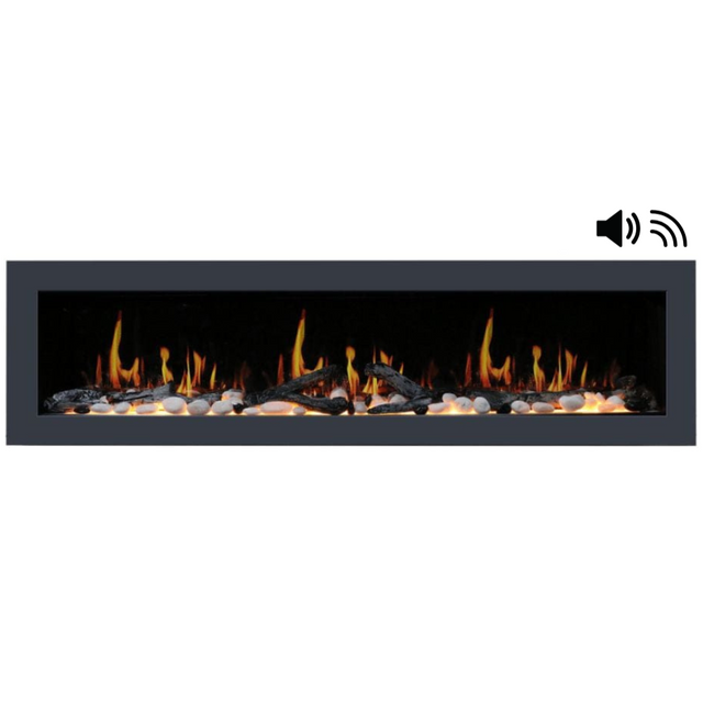 Litedeer Homes Latitude II Flush Mounted Smart Electric Fireplace with 3-Inch Trim 