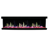 Litedeer Homes Warmcastle 3-Sided Smart Electric Fireplace with Magenta Flame