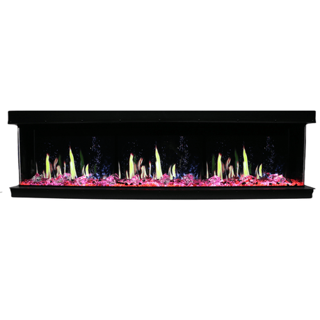 Litedeer Homes Warmcastle 3-Sided Smart Electric Fireplace with Magenta Flame