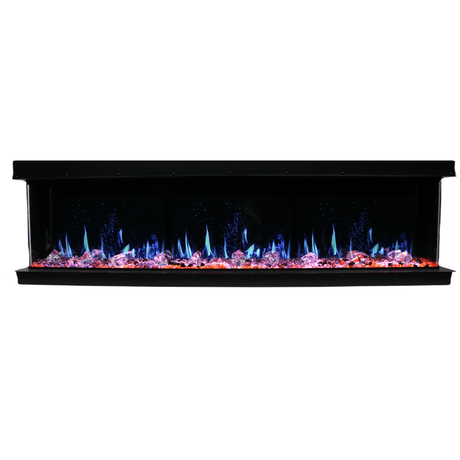 Litedeer Homes Warmcastle 3-Sided Smart Electric Fireplace with Sky Blue Flame