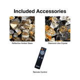 Included Accessories - Reflective Amber Glass, Diamond-Like Crystal, and Remote Control
