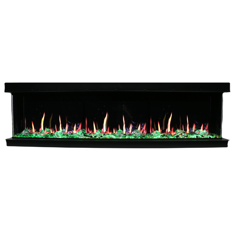 Litedeer Homes Warmcastle 3-Sided Smart Electric Fireplace with Violet Blue Flame
