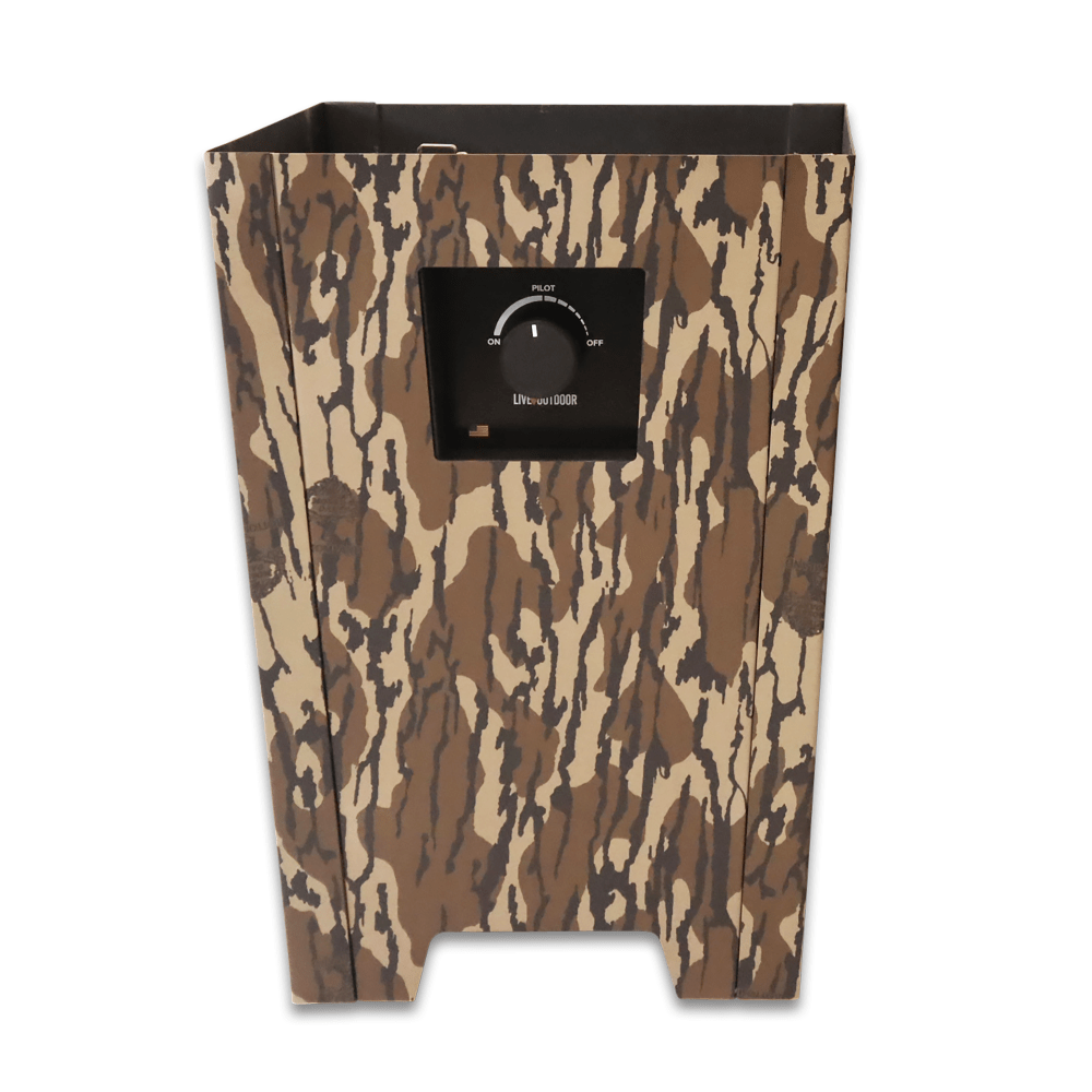 Live Outdoor Firestorm Series I Portable Propane Fire Pit in Mossy Oak Bottom Land