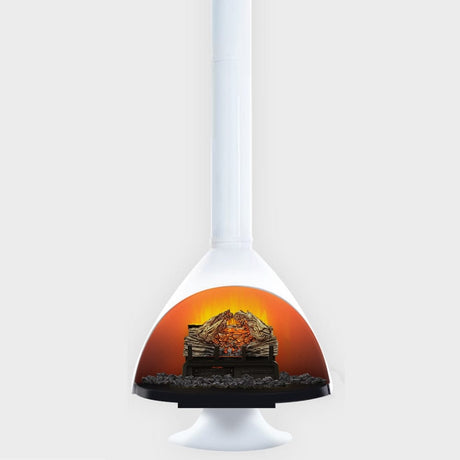 Malm Zircon 34-Inch Freestanding Electric Fireplace in White