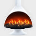 Close up on Malm Zircon Aquafire 34-Inch Freestanding Vapor Fireplace in White