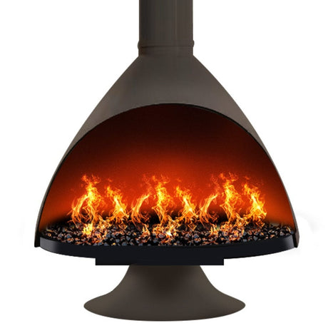 Close up on Malm Zircon Aquafire 34-Inch Freestanding Vapor Fireplace in Slate Gray