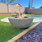 Modern Blaze 42-Inch Smokeless Fire Pit in the backyard by the pool