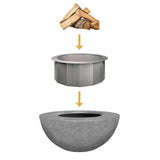 Modern Blaze 42-Inch Smokeless Round Concrete Fire Bowl Diagram