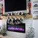 Modern Blaze electric fireplace with holiday decor