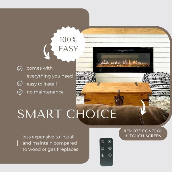 easy to install and maintain electric fireplace