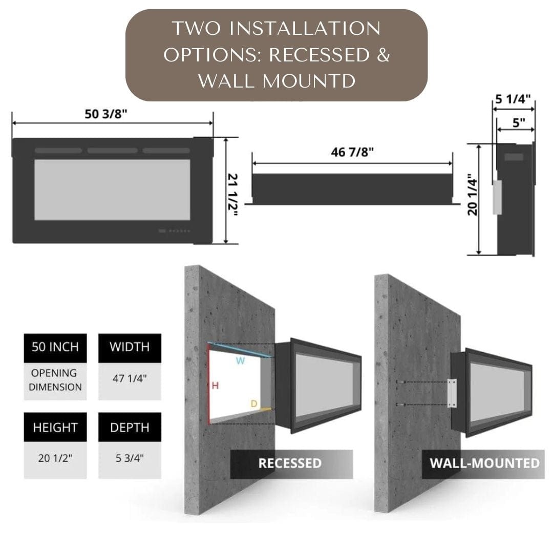 how to install electric fireplace 50 inch model