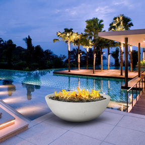 Modern Blaze Smooth Outdoor Gas Fire Bowl - angle view