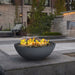 modern blaze wok off black gas fire bowl in a modern patio