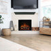 Modern Flames Redstone Electric Fireplace with black mantel in transitional living room
