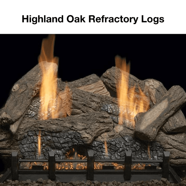 highland oak refractory logs - close-up view