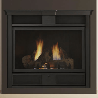 Monessen Black Transitional Front for Symphony Series Fireplace Lifestyle