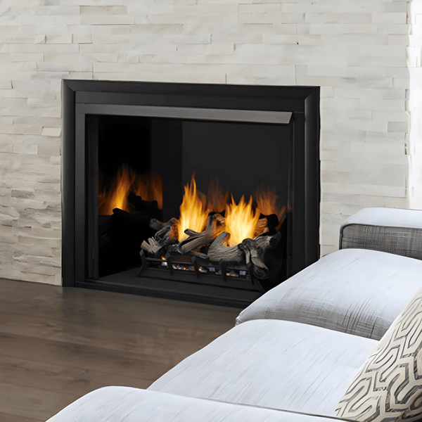 Monessen Lo-Rider 42" Clean Face Vent Free Gas Firebox with Black reflective Glass Liner
