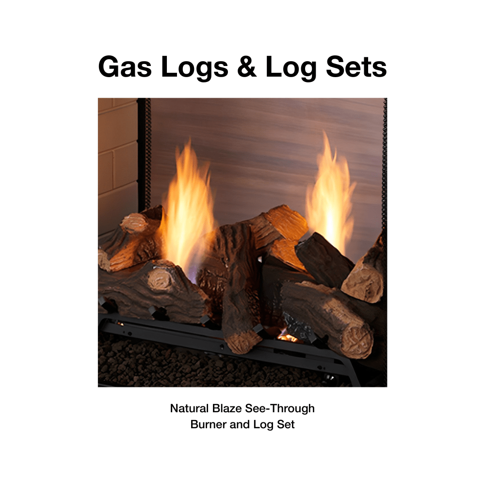 Natural Blaze See-Through Burner and Log Set