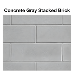 Concrete Gray Stacked Brick - room setting