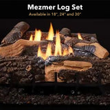 Mezmer log set for the Monessen Lumonessen burner, available in 18, 24 and 30 inches