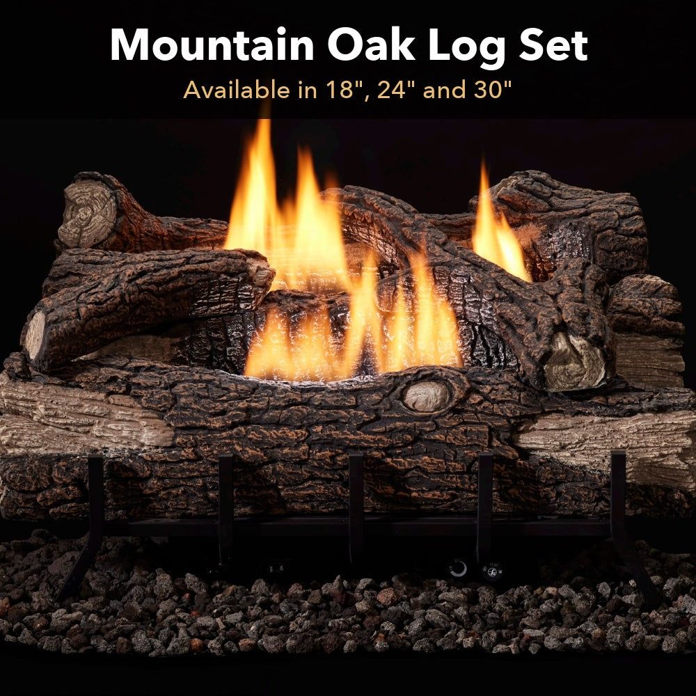 Mountain Oak log set for the Monessen Lumonessen burner, available in 18, 24 and 30 inches