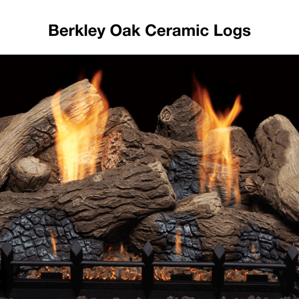 Berkley Oak Ceramic Log Set - close-up view