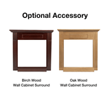 Optional accessory wall cabinet surround with built-in hearth