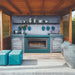 Montigo Mahana PL42VO Outdoor Fireplace with cerulean enclosure