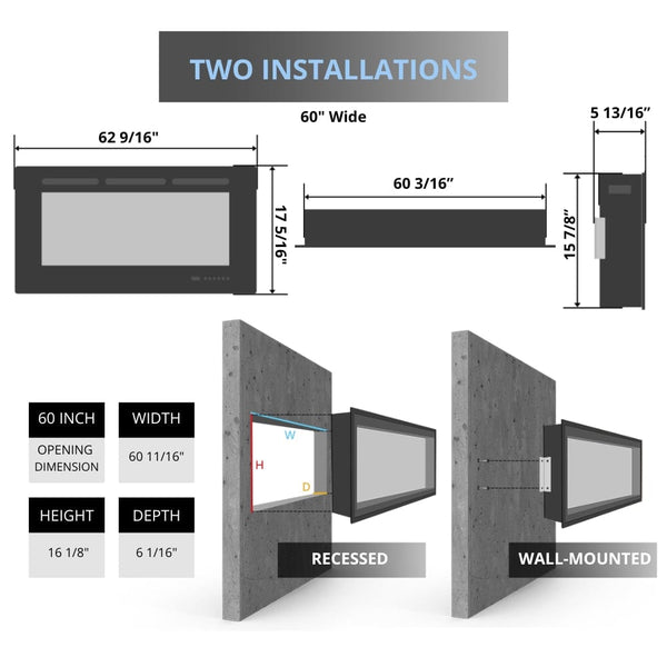Napoleon Alluravision Deep 60-Inch Electric Fireplace