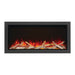 napoleon astound 50" electric fireplace with birch logs and yellow top light