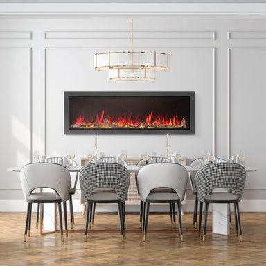 napoleon astound 62" electric fireplace in a dining room