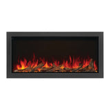 napoleon astound electric fireplace with driftwood logs and realistic sparks