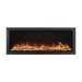 napoleon astound 62" electric fireplace with glass beads and yellow top light