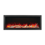 napoleon astound 62" electric fireplace with birch logs and red ember bed lights