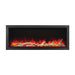 napoleon astound 62" electric fireplace with birch logs and red ember bed lights