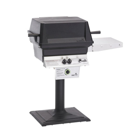 Side View of Performance Grilling Systems T30 Gas Grill with Permanent Post and Base