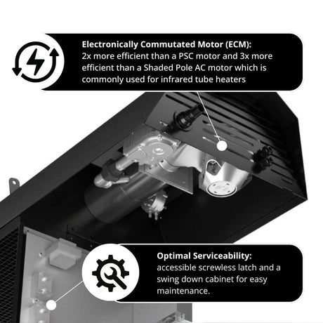 phantomSchwank natural. gas patio heater with efficient motor and easy service