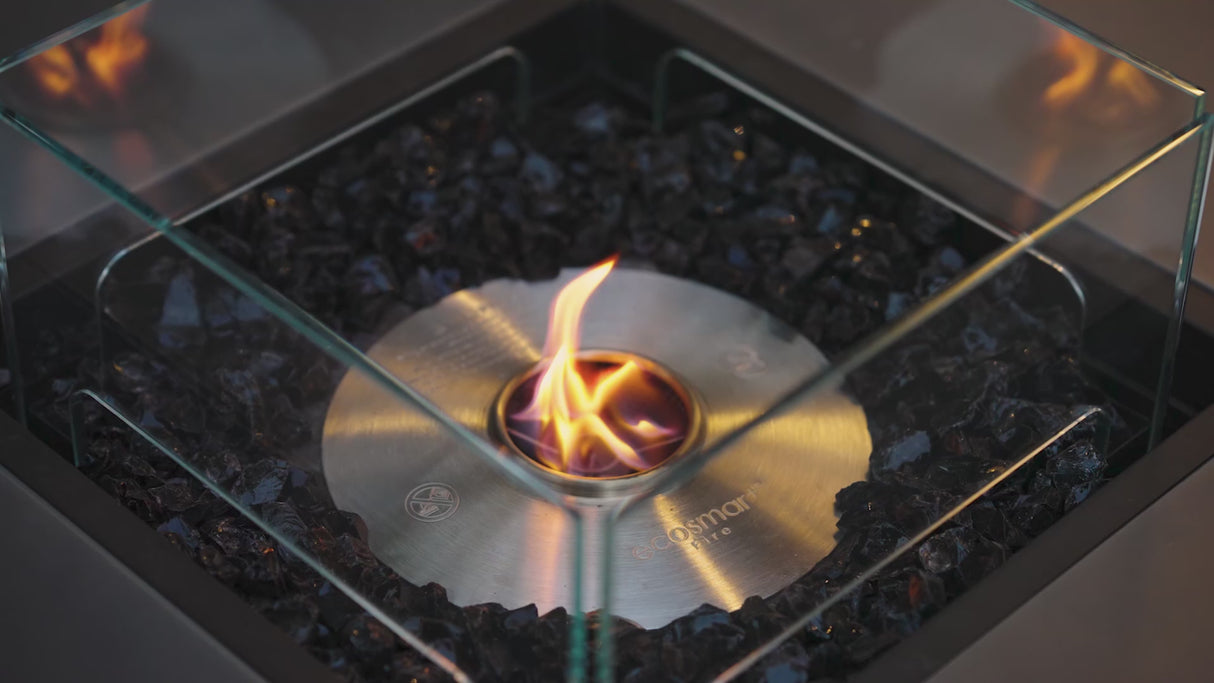 EcoSmart Fire Vertigo 40-Inch Square Fire Pit Table Outdoor Flame Video