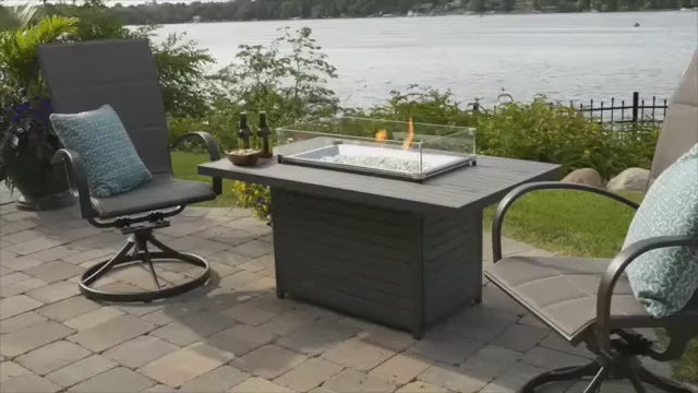 The Outdoor GreatRoom Company- Brooks 50' Rectangular Gas Fire Pit Table
