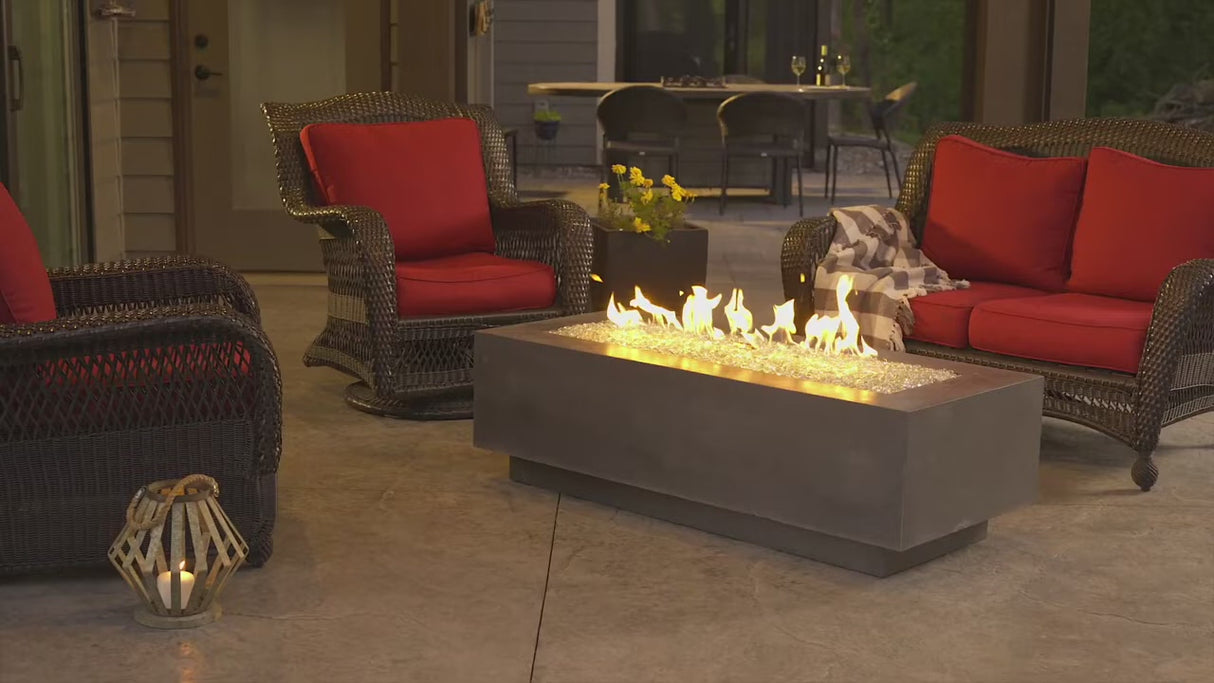 The Outdoor GreatRoom Company Cove Midnight Mist Linear Gas Fire Pit Table
